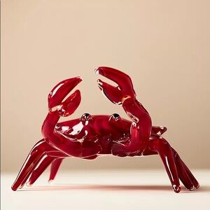 Anthropologie Art Glass Crab Decorative Object